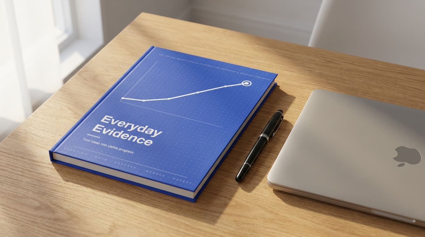 The Everyday Evidence planner open on a desk